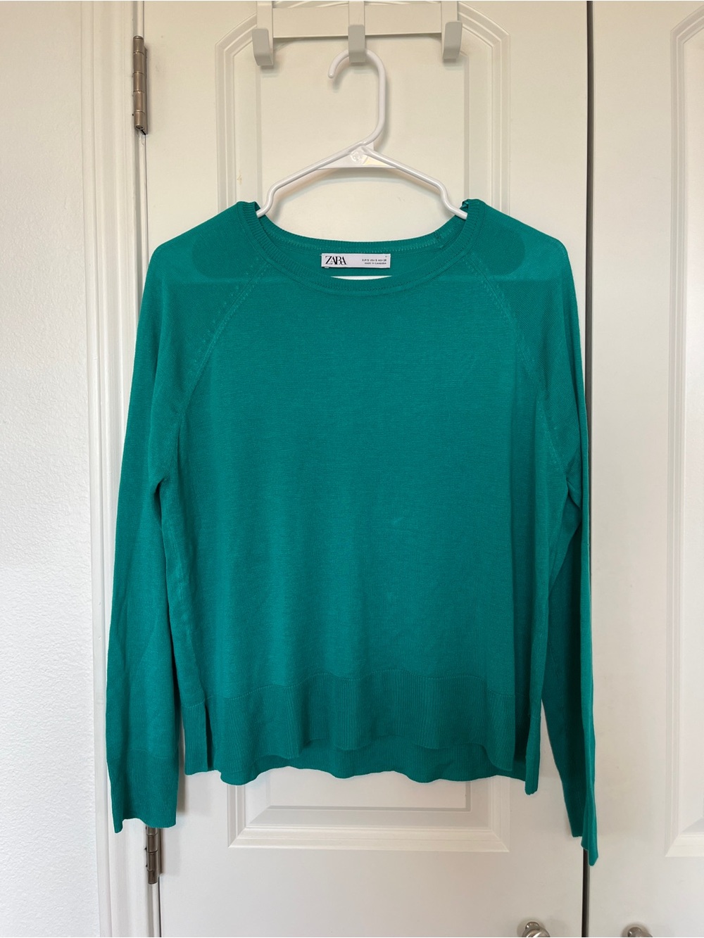 Zara Teal Crew Neck Sweater